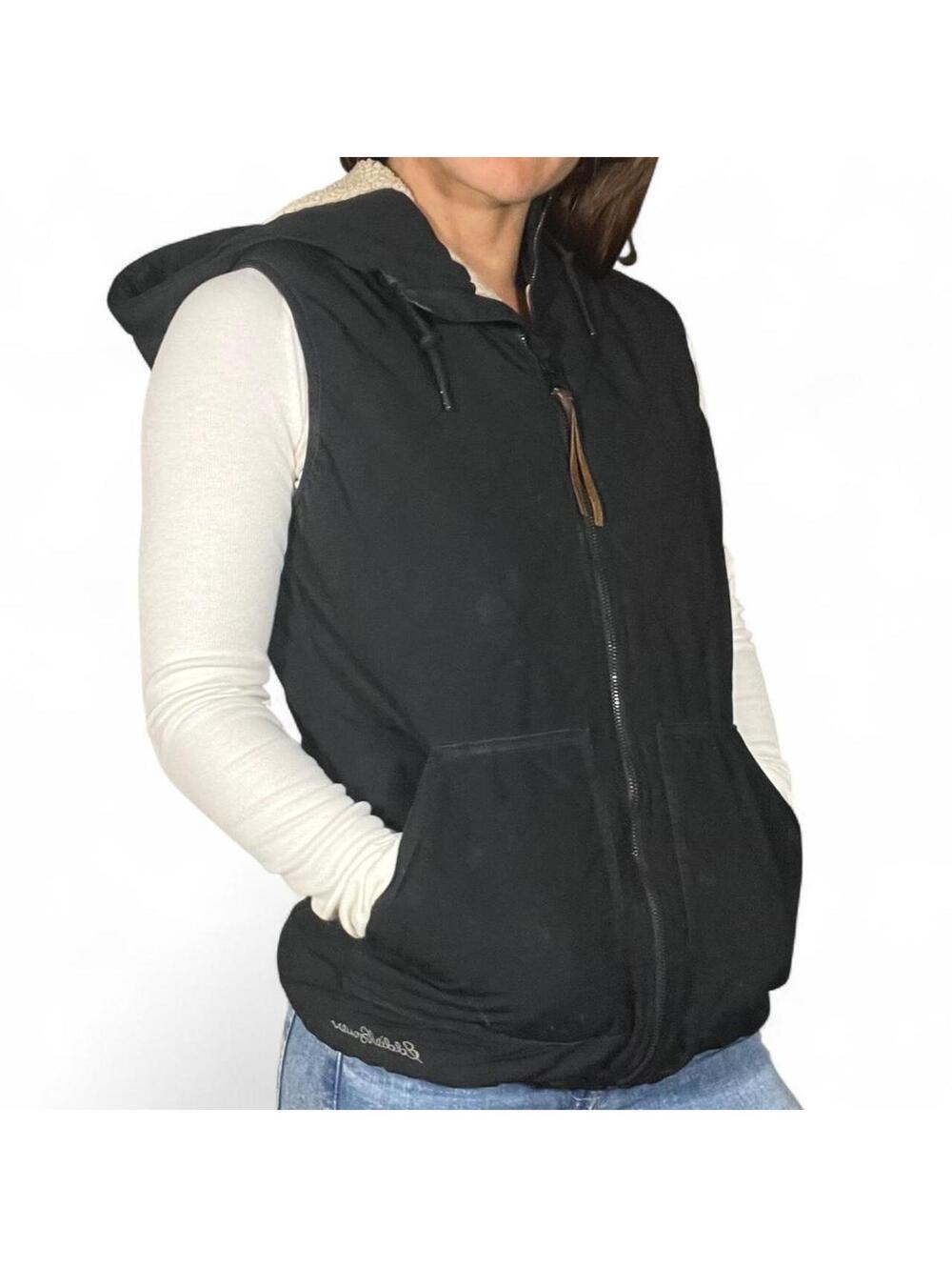 Eddie Bauer Fleece Lined Vest with Hood Size Small